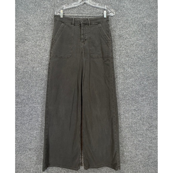 American Eagle Outfitters Pants - American Eagle Pants Women 6 Gray Super High Rise Baggy Wide Leg Stretch Utility
